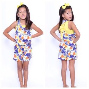 Mini Voiz Girls Yellow Floral Romper~Girls Size 8